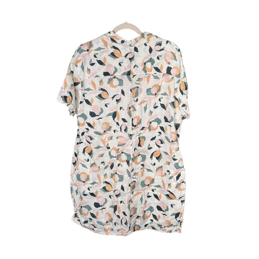 Rachel Zoe 100% Linen Button Up Patterned Dress W… - image 3